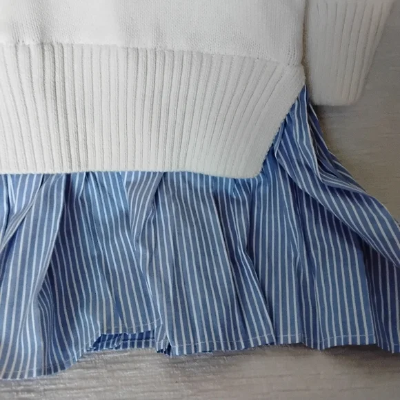 English Factory White Blue Sweater Dress for Women - Picture 7 of 9